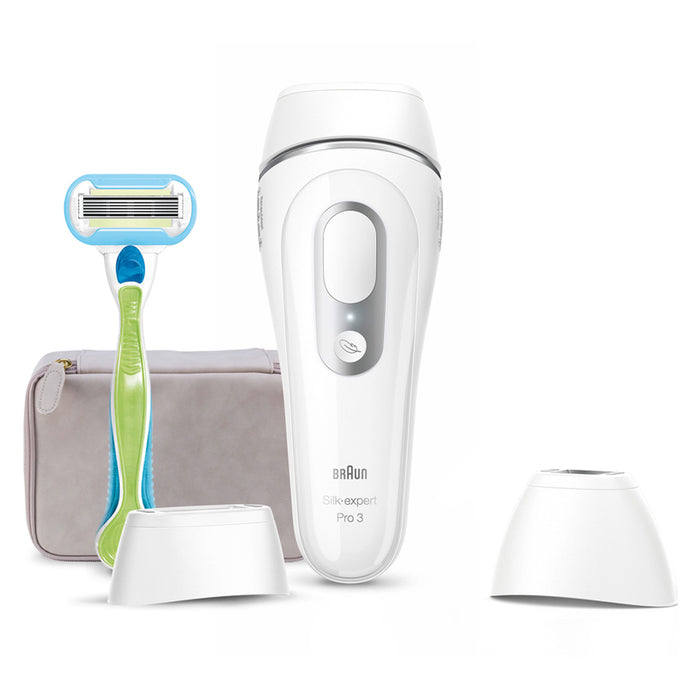 Фотоепилатор BRAUN SILK EXPERT PRO 3 PL3132 РАБОТА НА БАТЕРИЯ, БРОЙ ИМПУЛСИ 300000, БЯЛ