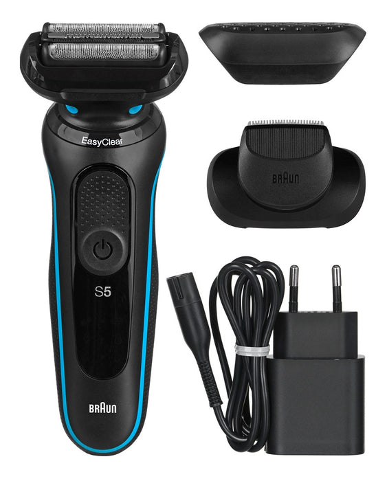 Braun Series 5 51-M1200s Самобръсначка с фолио Тример черен, син