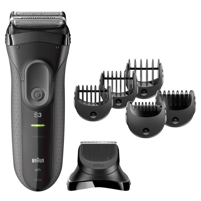 Braun 3000BT Самобръсначка с фолио Тример Черен, Сив