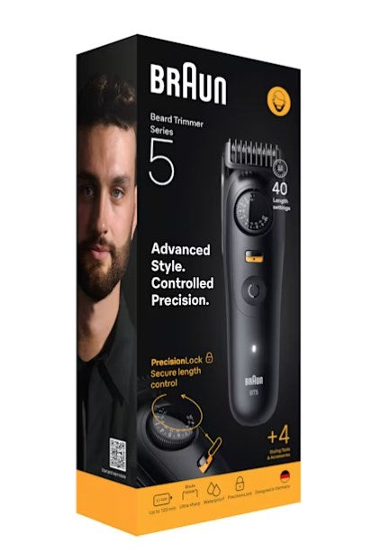 Тример за брада Braun BeardTrimmer 9 BT5520, батерия 40, 2 см, мокро и сухо, черен