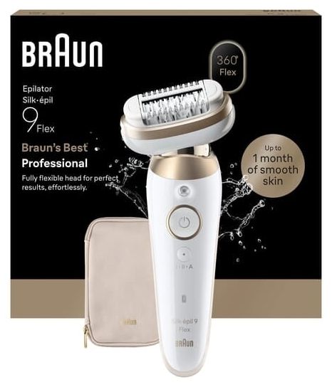 Епилатор Braun - Silk·épil 9 Flex 9-011 3D, бял/златист