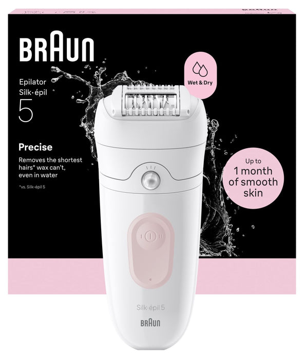 Епилатор Braun - SE 5-000, 2 степени, бял/розов