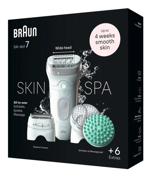 Епилатор BRAUN 7-081 БЯЛ, МИЕЩА СЕ ГЛАВА