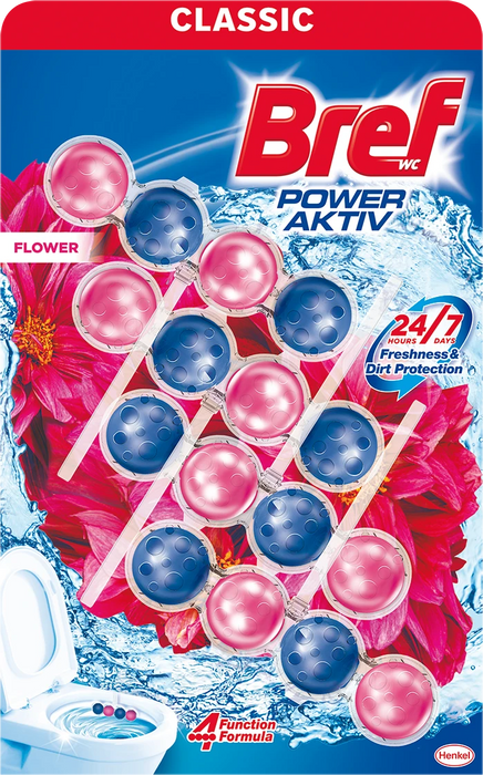 Ароматизатор за тоалетна Power Aktiv Flower, 4X50g, 200 g