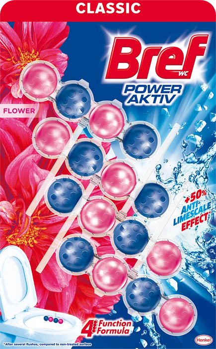 Ароматизатор за тоалетна Power Aktiv Flower, 4X50g, 200 g