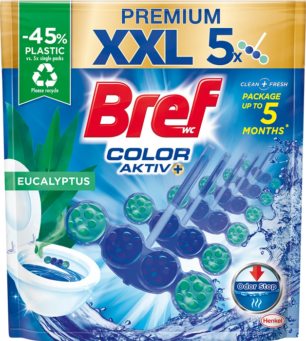 Тоалетно блокче Color Aktiv с евкалипт, 5x50g, 250 g