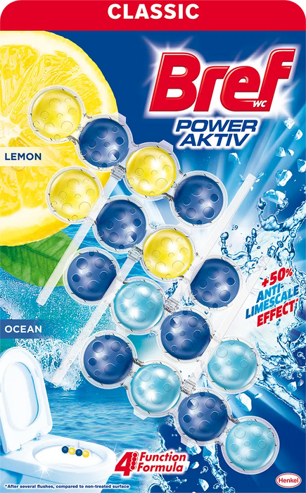 WC блокче Power Aktiv Lemon&Ocean, 4x50g, 200 g