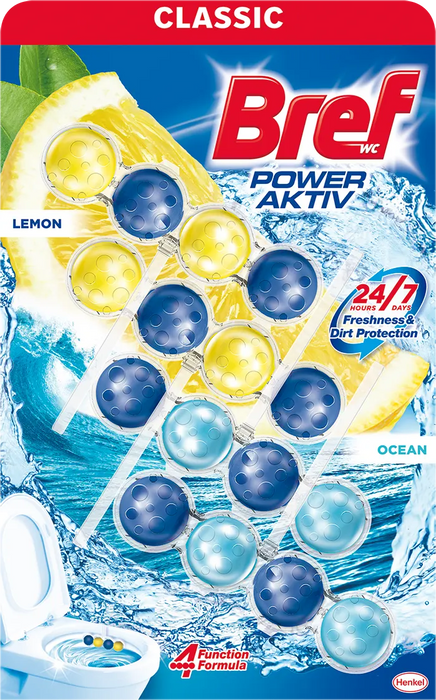 WC блокче Power Aktiv Lemon&Ocean, 4x50g, 200 g