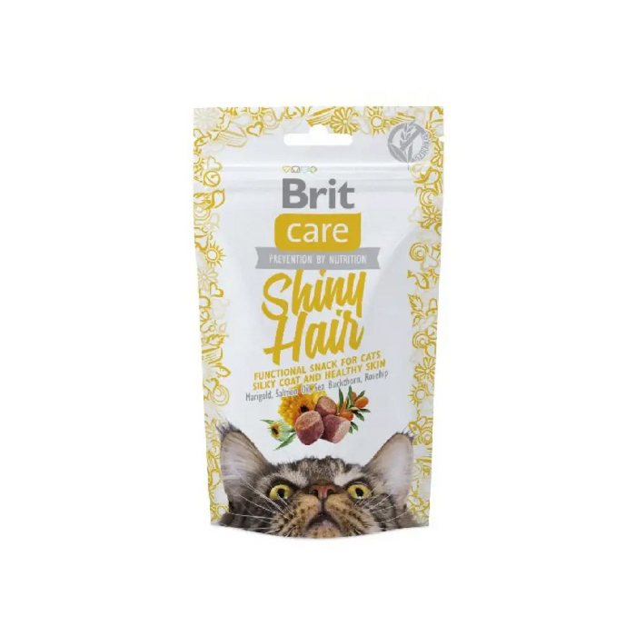 Brit Care Cat Snack SHINY Hair - лакомство за котки - 50гр