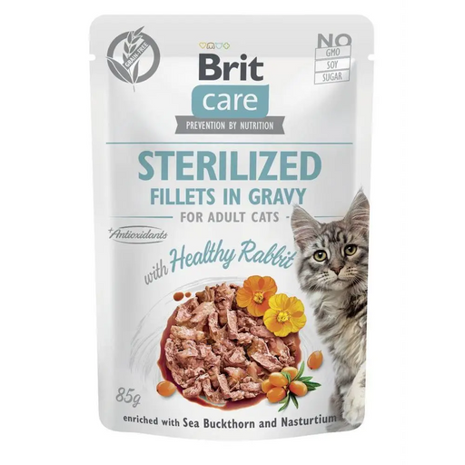 BRIT Care Cat Sterilized Rabbit Pouch - мокра храна