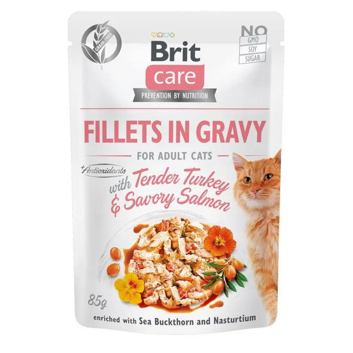 BRIT Care Fillets in Gravy пуйка и сьомга в сос - мокра