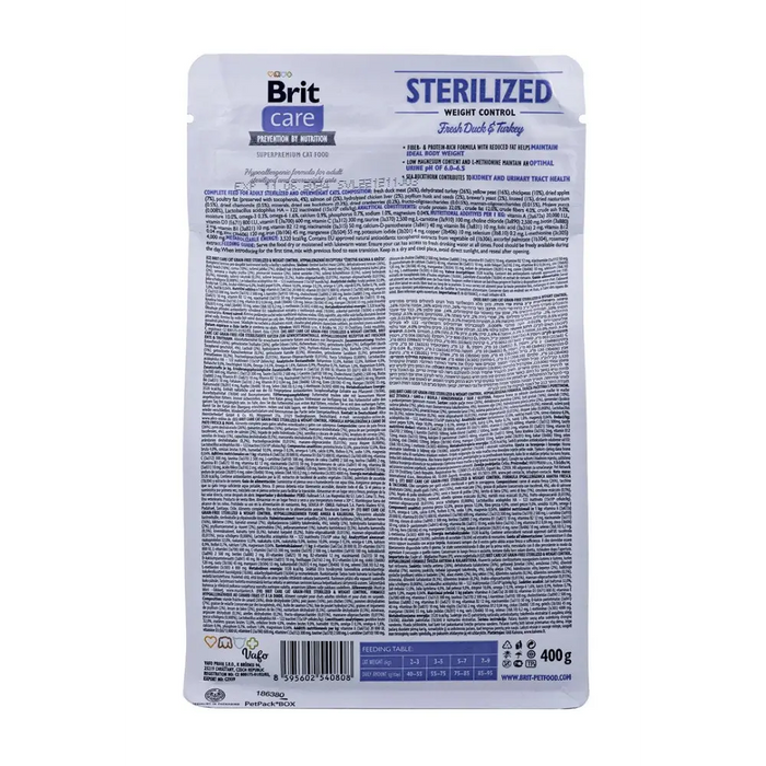 BRIT Care Grain-Free Sterilized Weight Control - суха храна