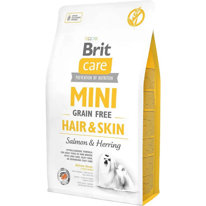 BRIT Care Mini Hair&Skin Salmon&Herring - суха храна
