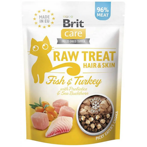 BRIT Care Raw Treat Hair&Skin риба с пуешко - лакомства