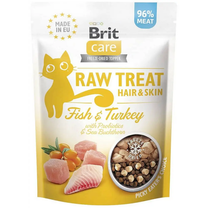BRIT Care Raw Treat Hair&Skin риба с пуешко - лакомства