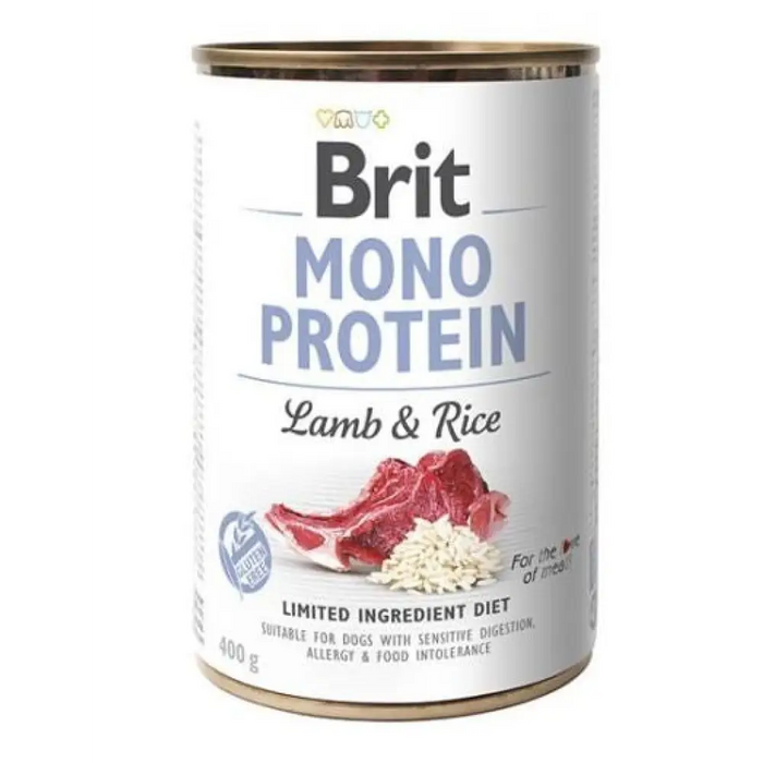 BRIT MONO PROTEIN Мокра храна за кучета Агнешко с ориз 400гр