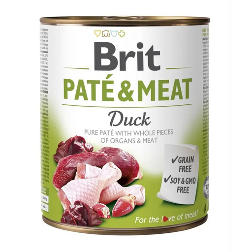 BRIT Paté & Meat with Duck - мокра храна за кучета - 800гр