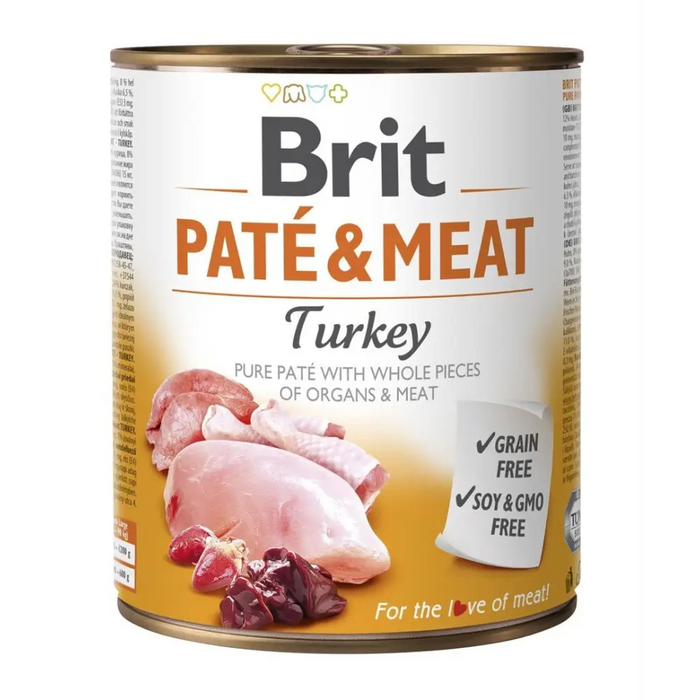 BRIT Paté & Meat with Turkey - мокра храна за кучета - 800гр