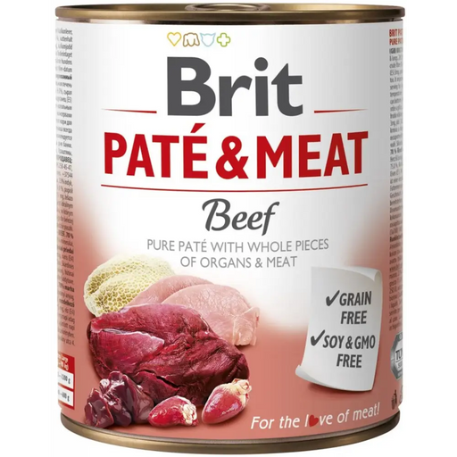 BRIT Paté & Meat with Beef - мокра храна за кучета - 800гр
