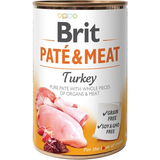 BRIT Paté & Meat with Turkey - мокра храна за кучета - 400гр