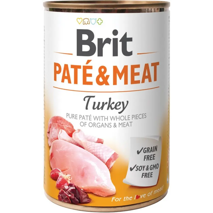 BRIT Paté & Meat with Turkey - мокра храна за кучета - 400гр