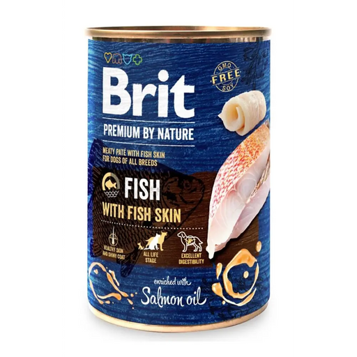 BRIT Premium by Nature Fish с рибена кожа - мокра храна