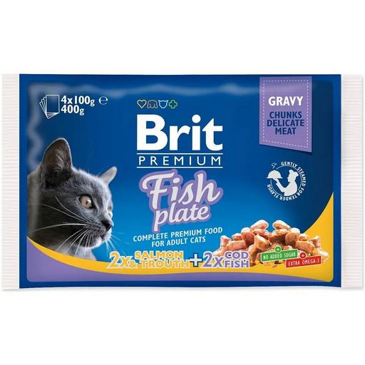 BRIT Premium Cat Fish Plate - мокра котешка храна - 4x100гр