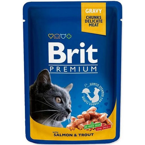 BRIT Premium Cat Salmon&Trout - мокра котешка храна - 100гр