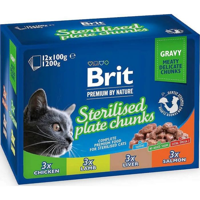 BRIT Premium Cat Sterilized Plate - мокра котешка храна