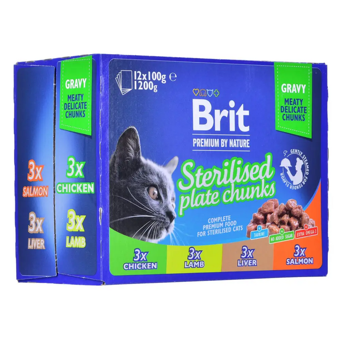 BRIT Premium Cat Sterilized Plate - мокра котешка храна