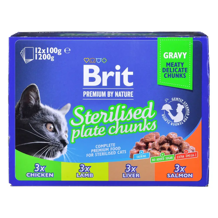 BRIT Premium Cat Sterilized Plate - мокра котешка храна
