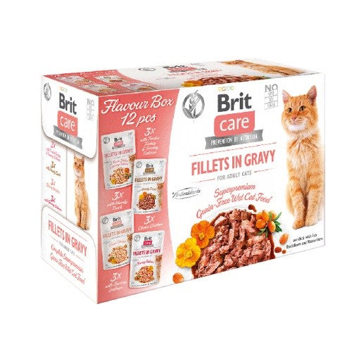 BRIT Care Cat Adult Fillets in Gravy - мокра котешка храна - 12x 85g
