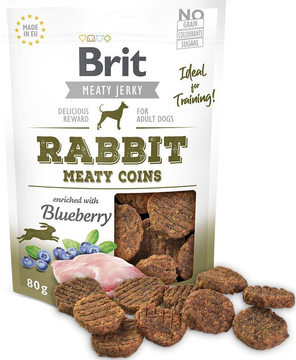 BRIT Meat Jerky Coins Rabbit - лакомство за кучета - 80 г