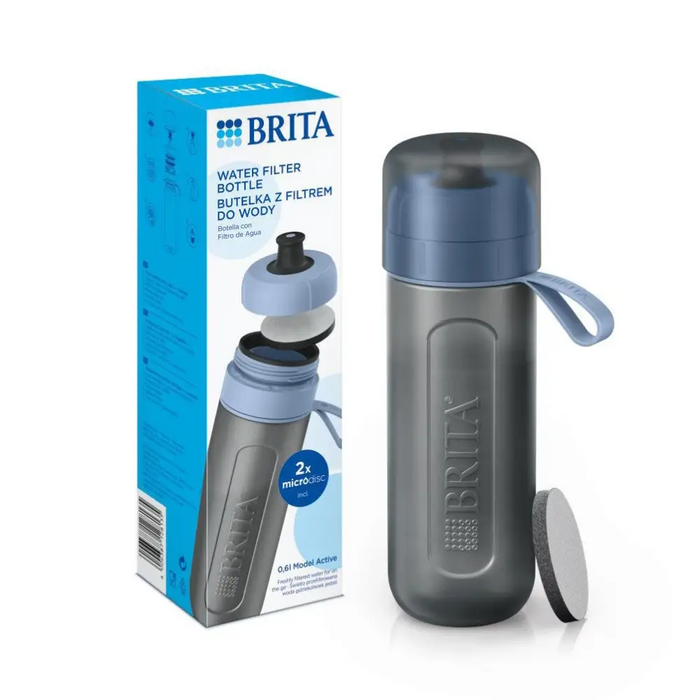 Brita Active синя филтърна бутилка с 2 диска