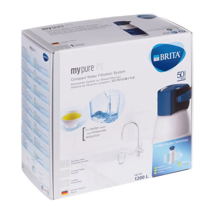 Brita mypure P1 Филтър за вода под мивка Син Бял
