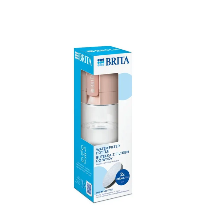 Brita Vital прасковена бутилка с филтър с 2 диска