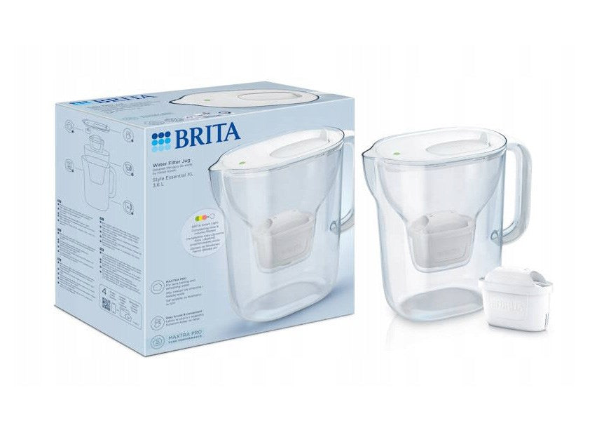 BRITA Style ESSENTIAL XL бяла филтърна кана + филтър MX Pro Pure Performance