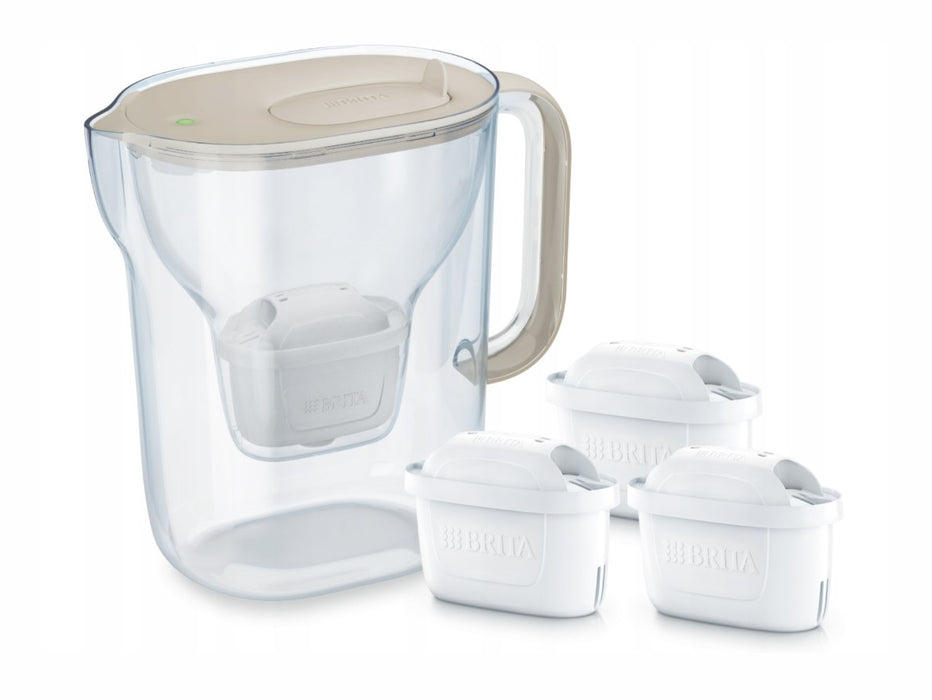 BRITA Style ESSENTIAL XL кана с пясъчен филтър + 3 x MX Pro Pure Performance филтъра