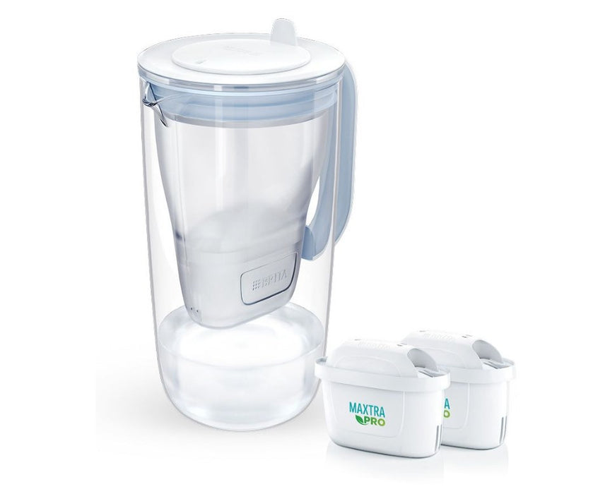 Филтърна кана Brita Glass+ с 2 картриджа MaxtraPro PP (синя; 2,5 л)