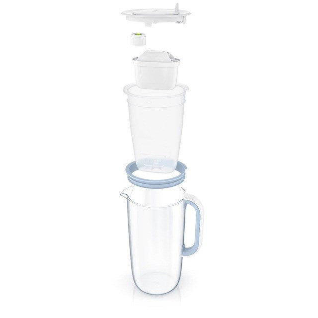 Филтърна кана Brita Glass+ с 2 картриджа MaxtraPro PP (синя; 2,5 л)