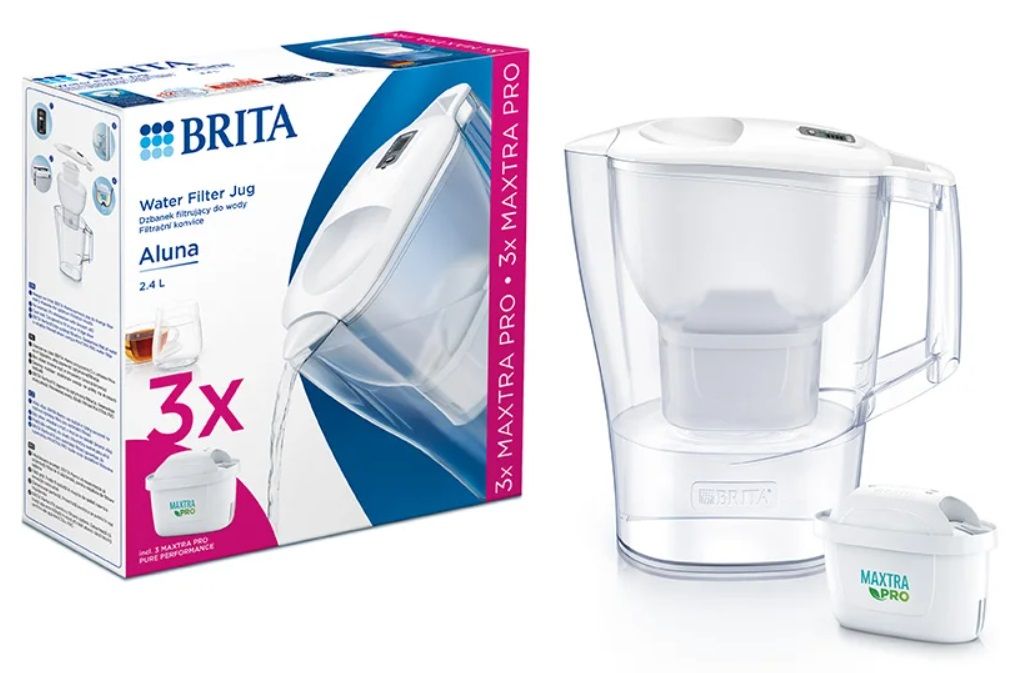 Кана за филтриране BRITA - Aluna Cool Memo, 2.4 l, 3 филтъра, бяла