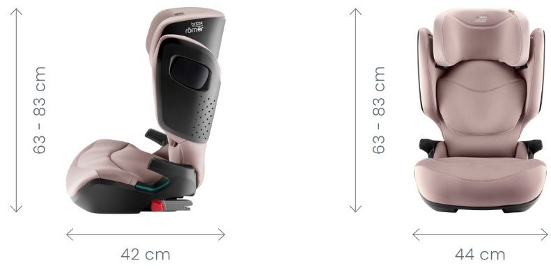 Стол за кола Britax Romer - Kidfix Pro M, IsoFix, i-Size, 100-150 cm, Space Black