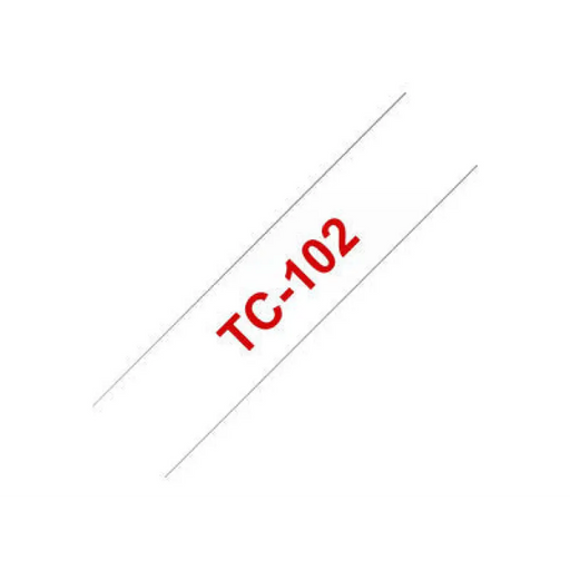 BROTHER P-Touch TC-102 червен на прозрачен 12 мм