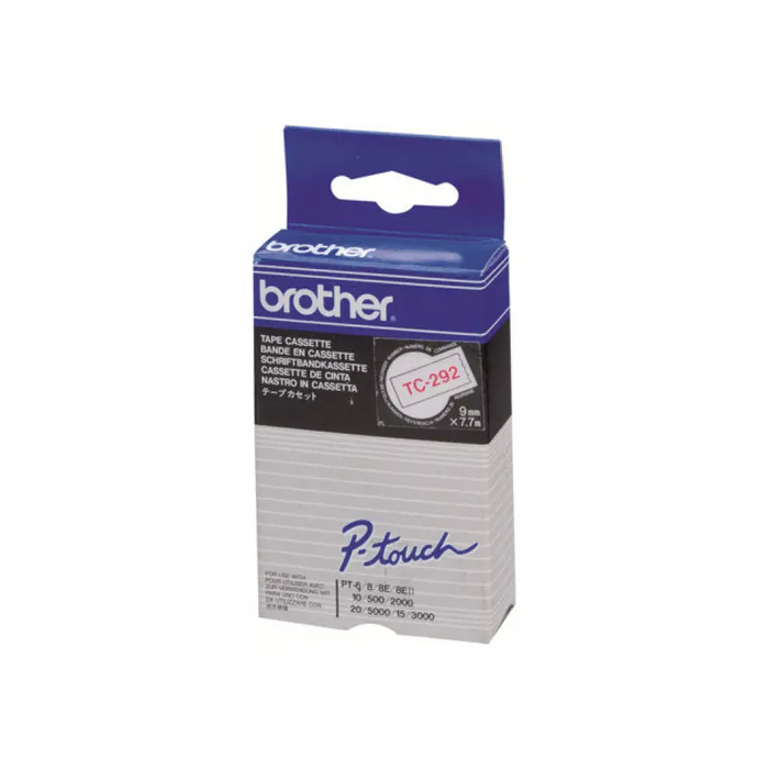 BROTHER P-Touch TC-292 червено на бяло 9мм