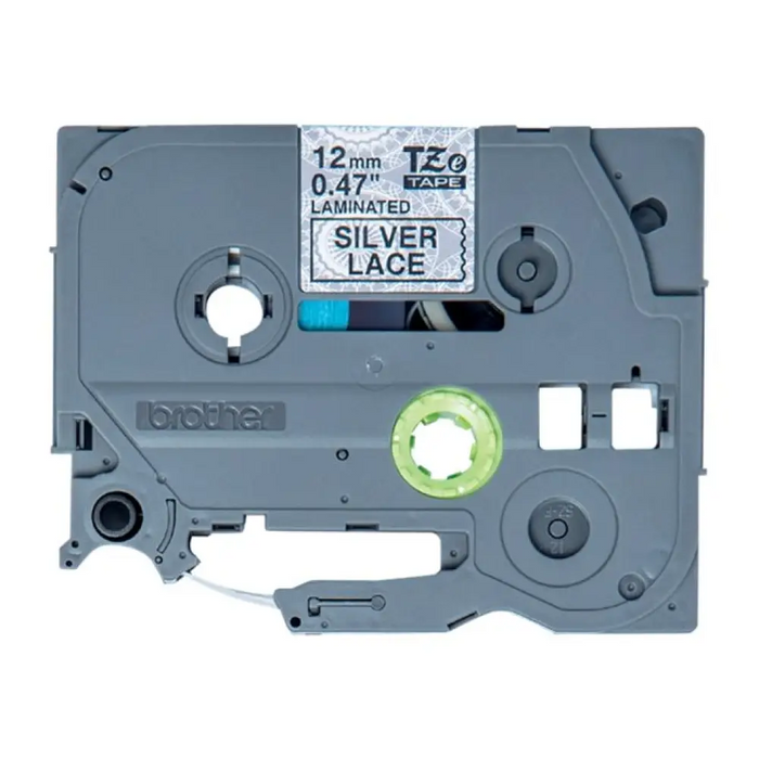 BROTHER TZe-MPSL31 лента черна/сива дантелена шарка 12mm/4m