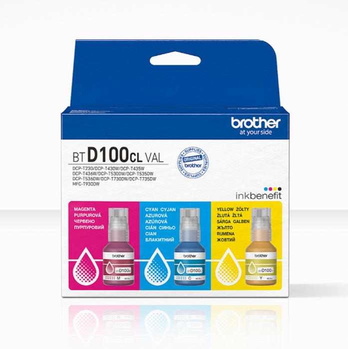 Brother BTD100CLVAL Цветни бутилки с мастило Brother Multipack