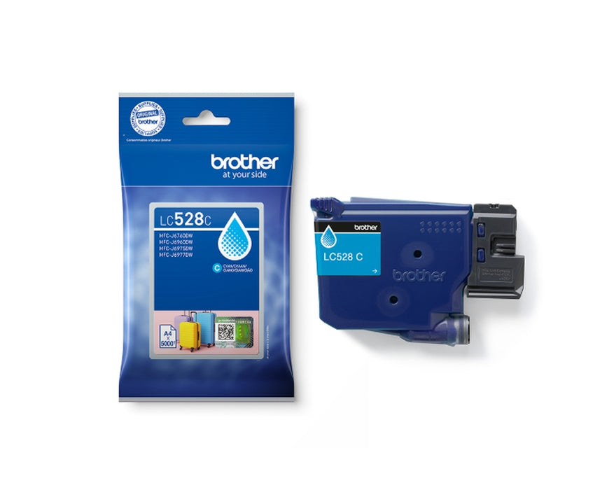 Мастилена касета Brother LC528C Cyan за MFCJ5010DW/MFCJ5110DW - капацитет 5000 страници