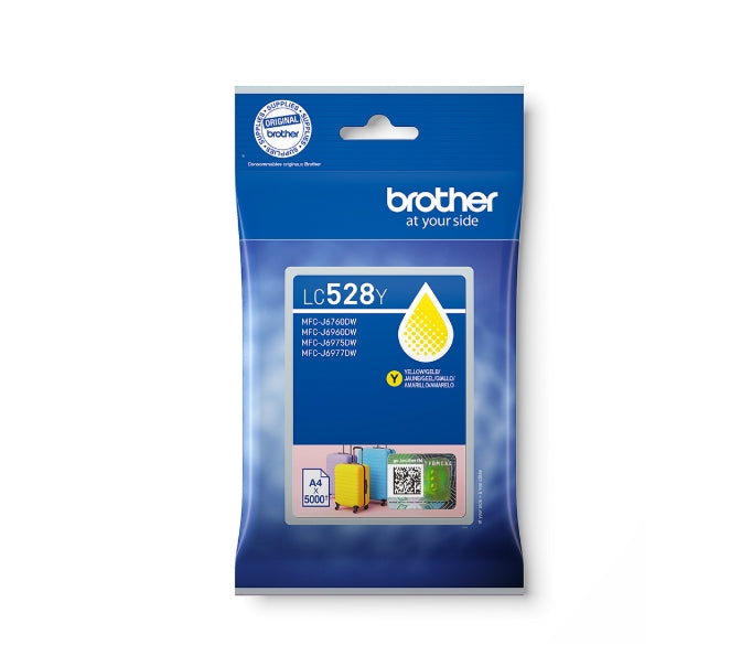 Жълта мастилена касета Brother LC528Y за MFCJ5010DW/MFCJ5110DW - капацитет 5000 страници