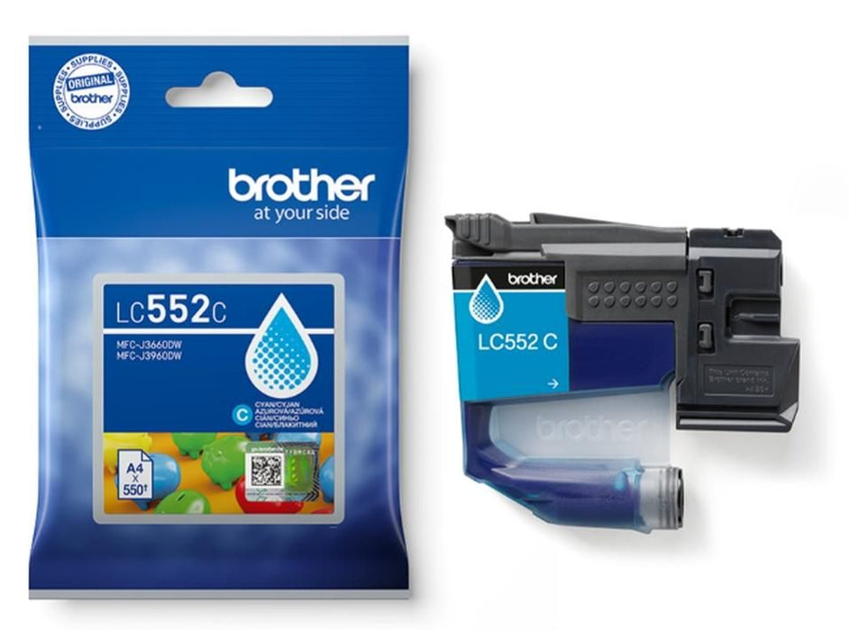 Мастилена касета Brother – LC552C, оригинална, Cyan