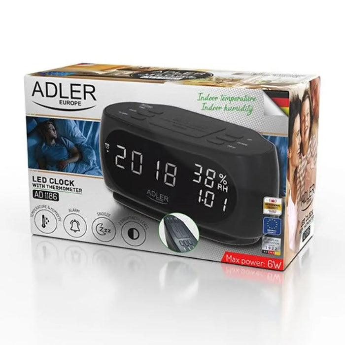 Будилник Adler AD 1186 Цифров будилник Черен